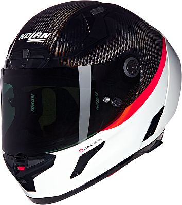 Nolan X-804 RS Ultra Carbon D.O.C. 346, Integralhelm - Weiß/Schwarz/Neon-Rot - M von Nolan