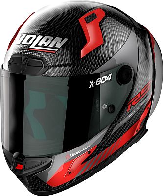 Nolan X-804 RS Ultra Carbon Hot Lap, Integralhelm - Schwarz/Grau/Rot - L von Nolan