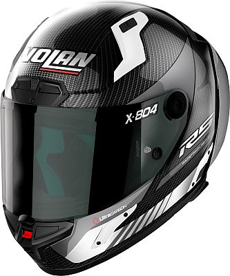 Nolan X-804 RS Ultra Carbon Hot Lap, Integralhelm - Schwarz/Grau/Weiß - L von Nolan