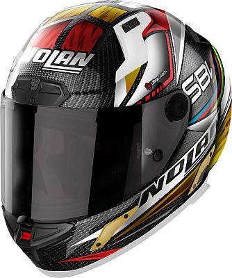 Nolan X-804 RS Ultra Carbon SBK 353, Integralhelm - Schwarz/Weiß/Gold/Rot - L von Nolan