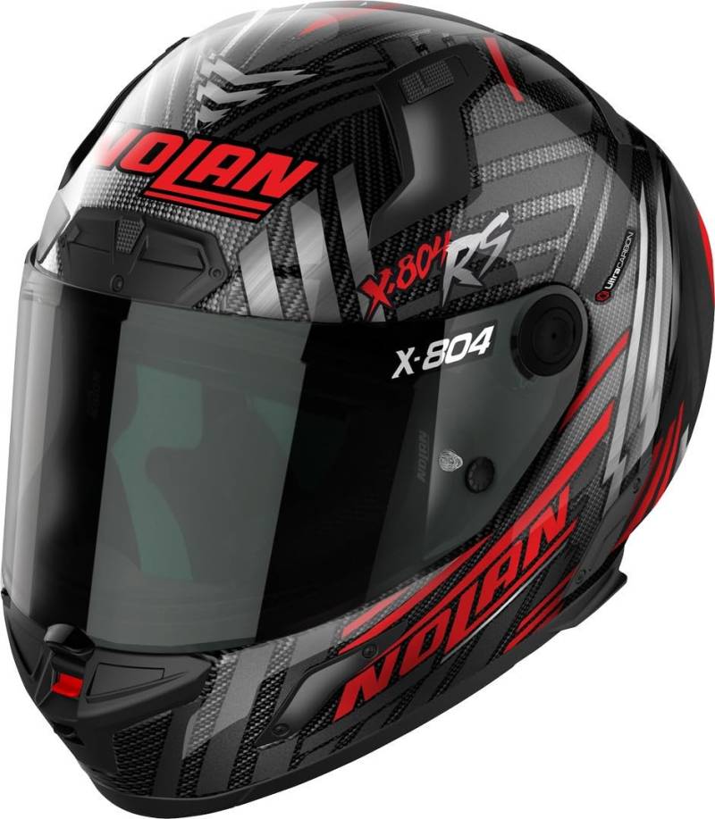 Nolan X-804 RS Ultra Carbon Spectre Helm, schwarz/grau/rot, S (56) von Nolan