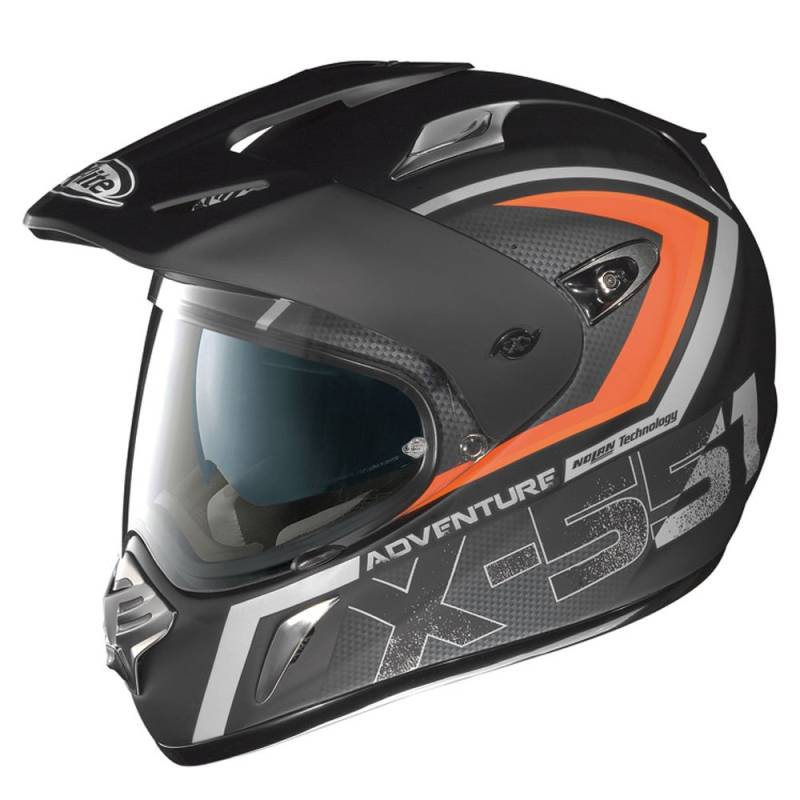 X-Lite X-551 Adventure N-Com - Integralhelm, Farbe Mattschwarz-orange, Größe XXL (63/64) von GREX