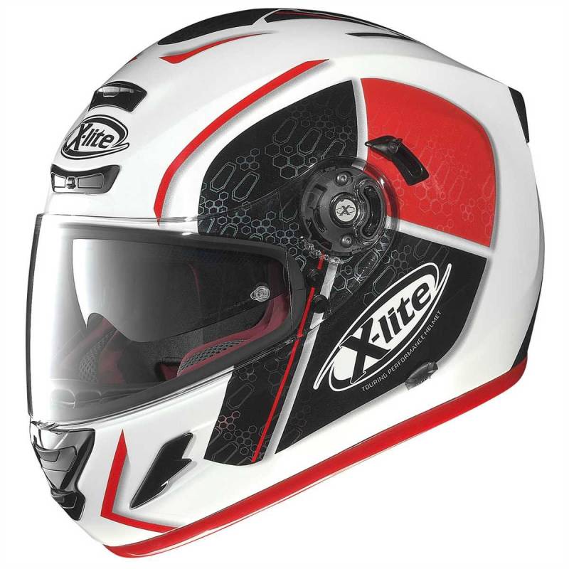 X-Lite X-702 GT Scorey Integralhelm, Farbe Weiss-schwarz-rot, Größe XL (61/62) von GREX