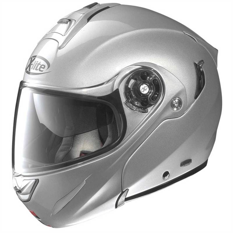 X-lite X 1003 Elegance N- Com Klapphelm, Farbe Silber, Größe L (59/60) von GREX