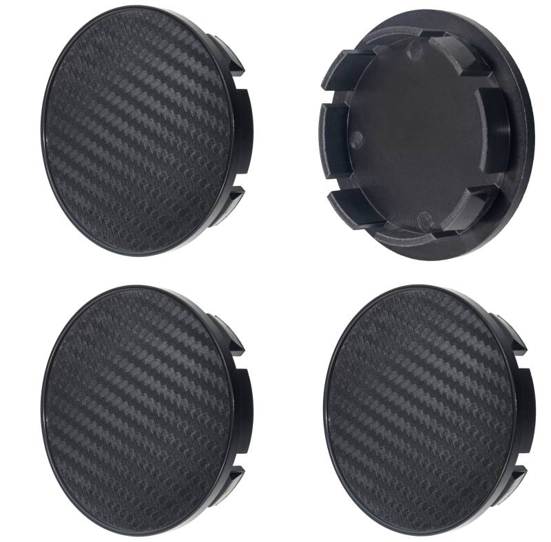 4 Stück x 63mm Nabenkappen Radkappen Kappen Felgenkappen (Carbon Schwarz, 63mm SCHWARZ) von Nordborn