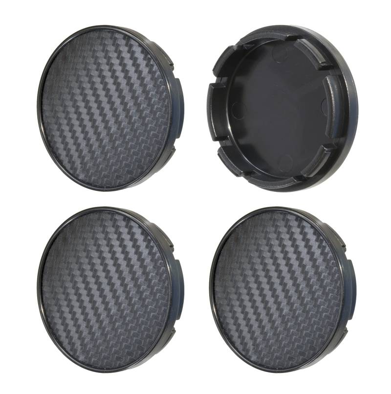 Set 4 Stück x 55mm Nabenkappen Radkappen Kappen Felgenkappen(Carbon Schwarz, 55 SCHWARZ) von Nordborn