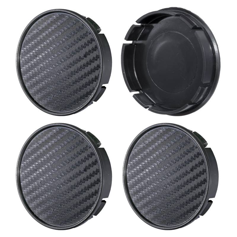 Set 4 Stück x 60mm Nabenkappen Carbon Radkappen Kappen Felgenkappen(Carbon Schwarz, 60mm SCHWARZ) von Nordborn