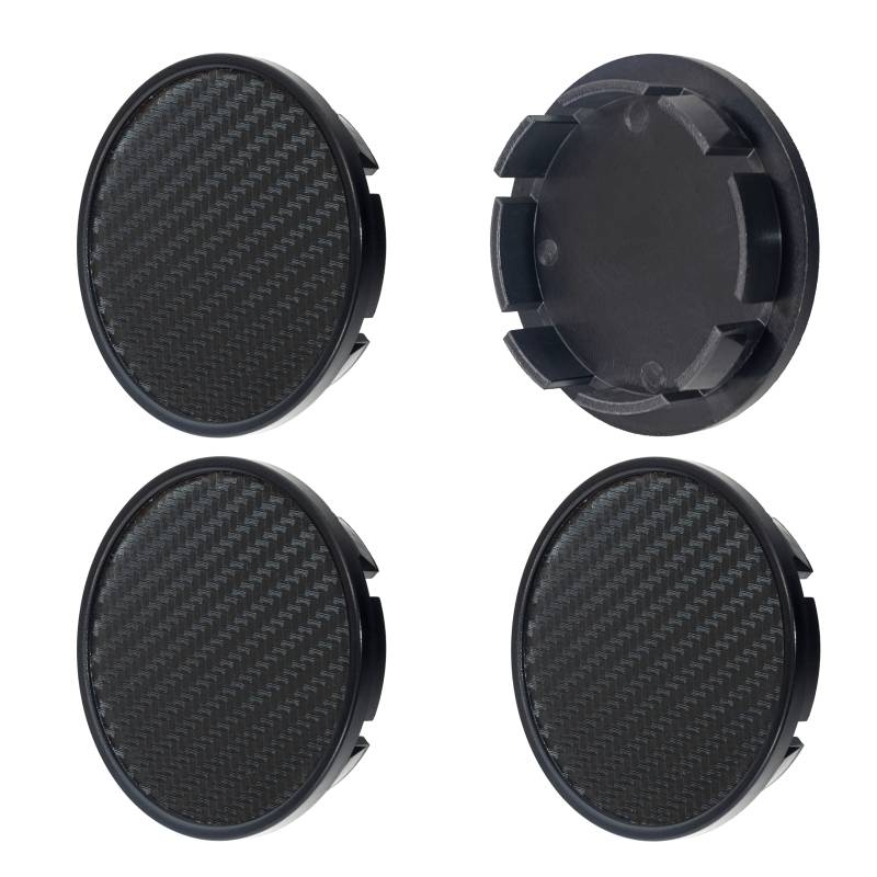 Set 4 Stück x 66mm Nabenkappen Radkappen Kappen Felgenkappen(Carbon Schwarz, 66mm SCHWARZ) von Nordborn