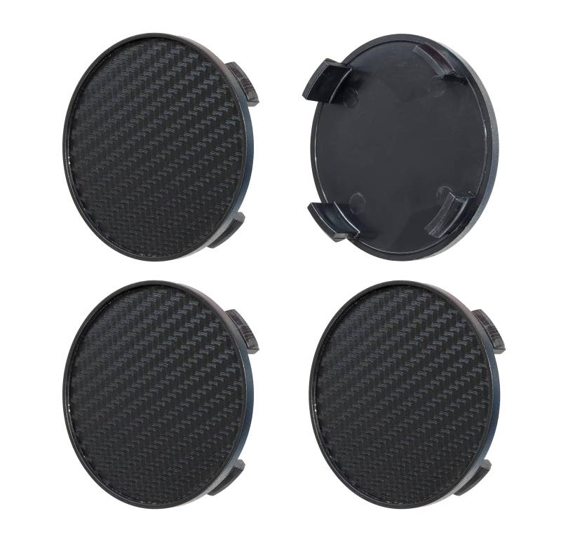 Set 4 Stück x 68mm Nabenkappen Radkappen Kappen Felgenkappen(Carbon Schwarz, 68mm SCHWARZ) von Nordborn