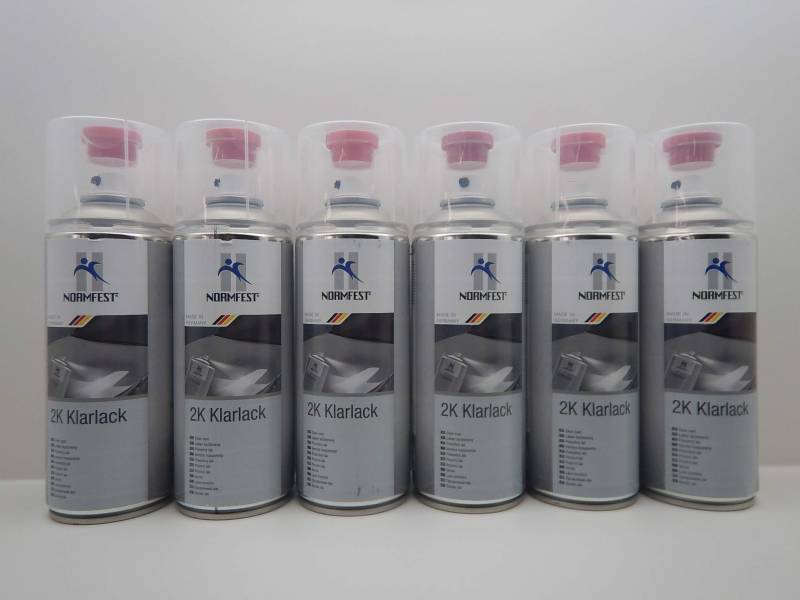 Normfest 2K Klarlack UV-beständiger Lack Spraydose Hochglanz 6x 400ml von Normfest