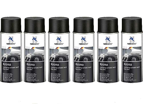 Normfest KROMA LACKSPRAY Lack Spray SCHWARZ MATT RAL9005 AUTOLACK 400ML (6) von Normfest