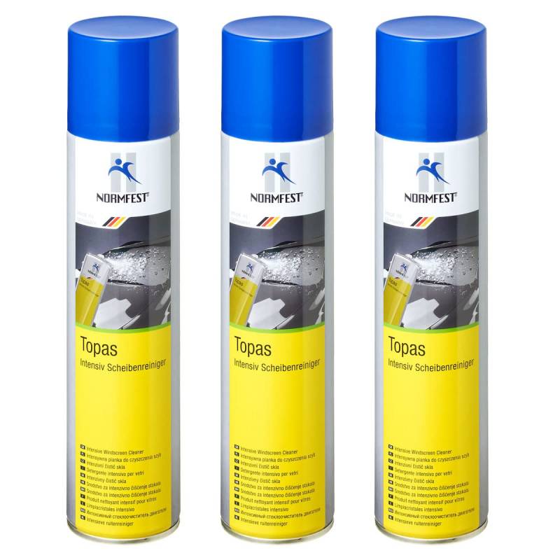 Normfest Reinigungsspray Auprotect Topas für die Windschutzscheibe, beseitigt die Spuren von Insekten, 400 ml Bianco von Normfest