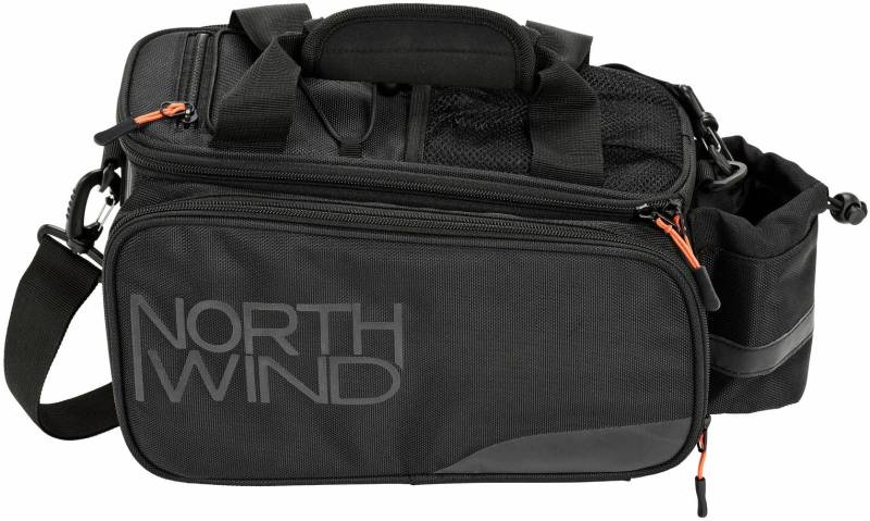 NORTHWIND SMARTBAG Touring MLT ORANGE Gepäckträgertasche - Wasserdicht, hoher Stauraum, ausklappbare Seitentaschen - Nylon, Schwarz/Orange von Northwind