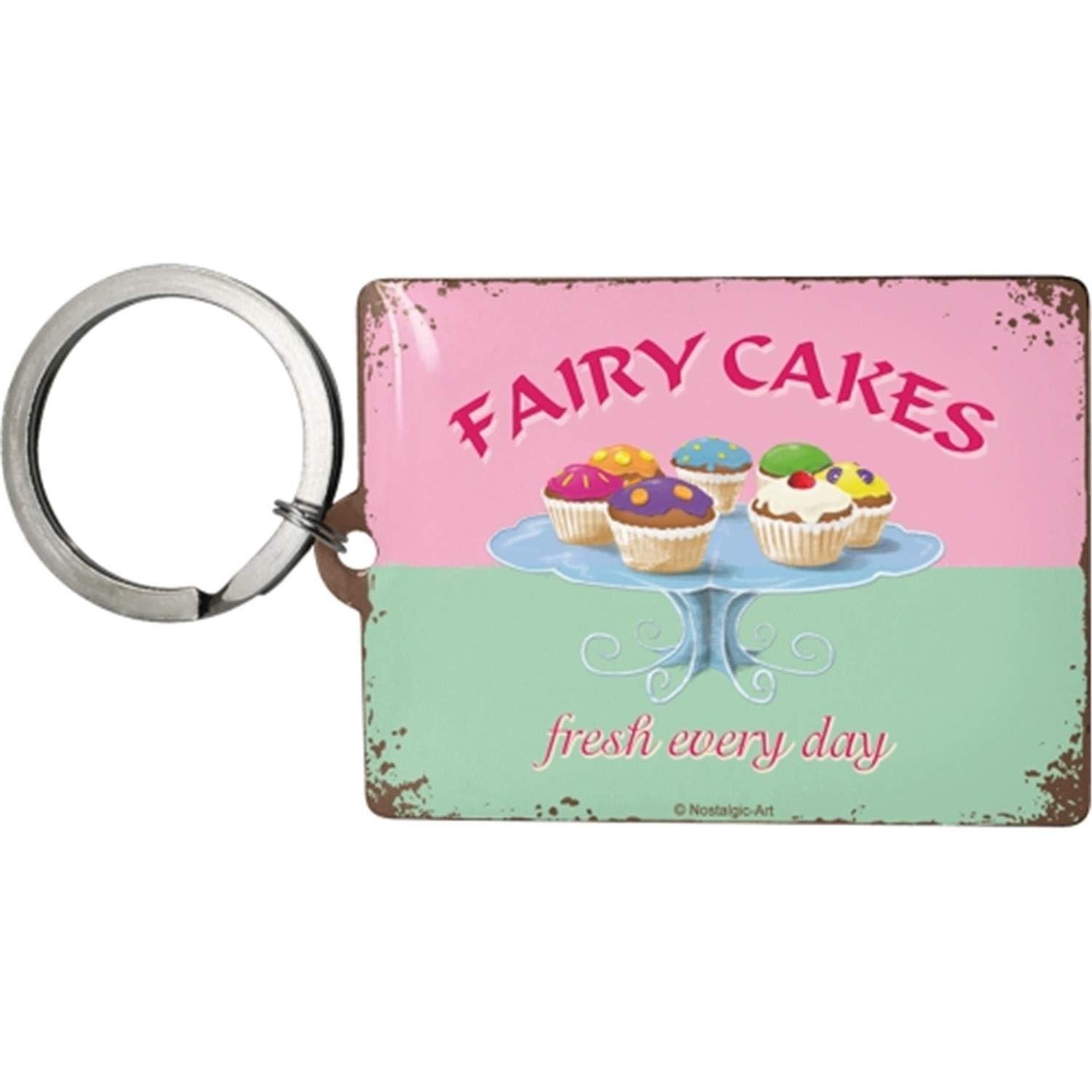 Nostalgic-Art 47011 Home und Country Fairy Cakes - Fresh every Day, Schlüsselanhänger, 6 x 4,5 cm von Nostalgic-Art