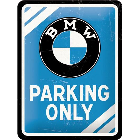 Nostalgic-Art Blechschild 15 x 20 "BMW-Parkin Only Blue" von Nostalgic-Art