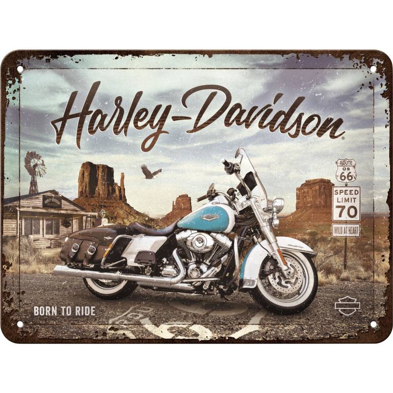 Nostalgic-Art Blechschild 15 x 20 HD - Route 66 "Road King Classic" von Nostalgic-Art