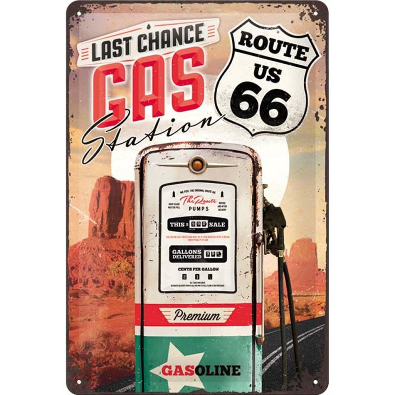 Nostalgic-Art Blechschild 20 x 30 "Route 66 Gas Station" von Nostalgic-Art