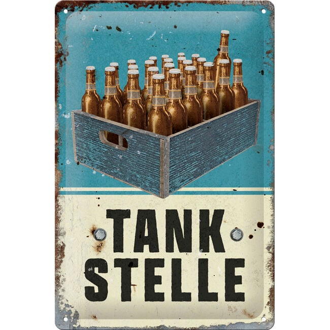 Nostalgic-Art Blechschild 20 x 30 cm "Tankstelle Bier" von Nostalgic-Art