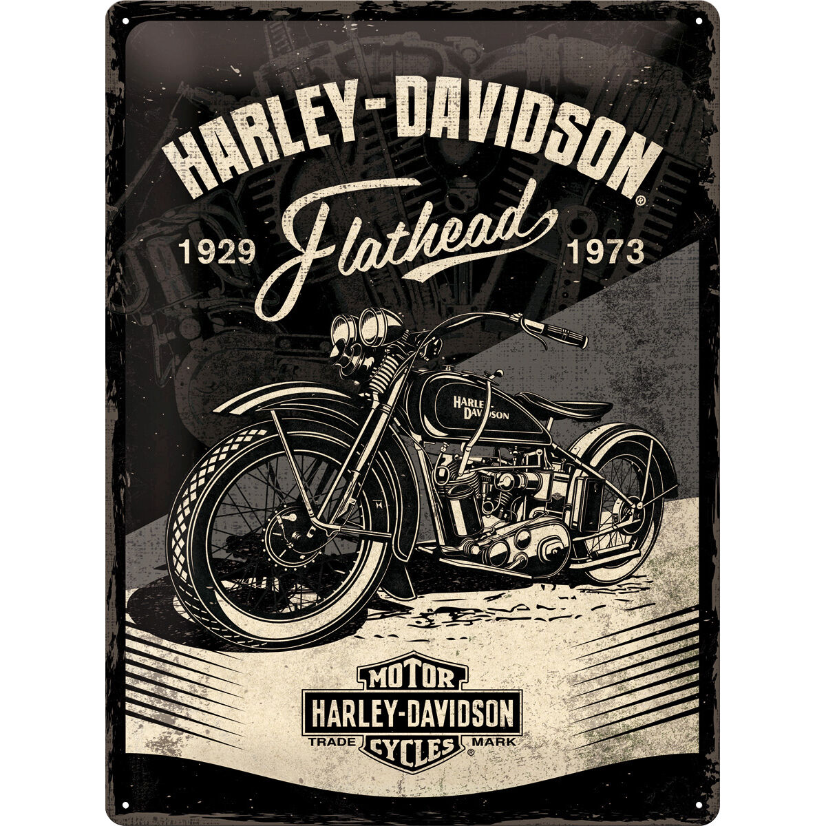 Nostalgic-Art Blechschild 30 x 40 Harley-Davidson "Flathead Black" von Nostalgic-Art