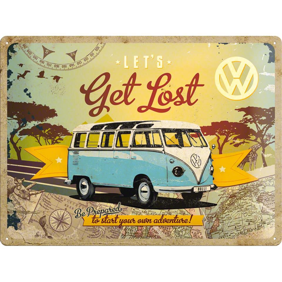 Nostalgic-Art Blechschild 30 x 40 "VW Bulli - Let's Get Lost" von Nostalgic-Art