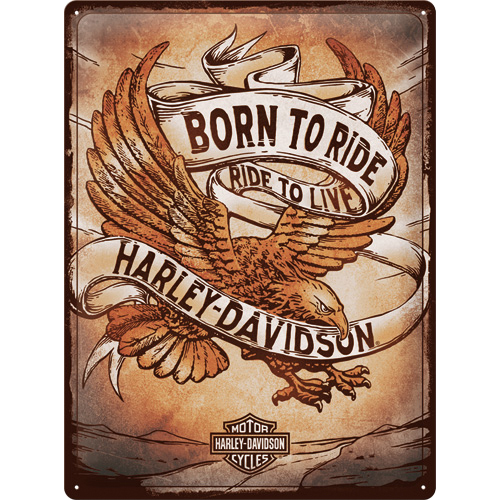 Nostalgic-Art Blechschild 30 x 40 cm Harley Davidson - Born to Ride Eagle von Nostalgic-Art