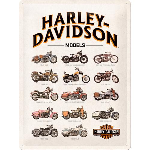 Nostalgic-Art Blechschild 30x40cm "Harley Davidson-Model Chart" von Nostalgic-Art