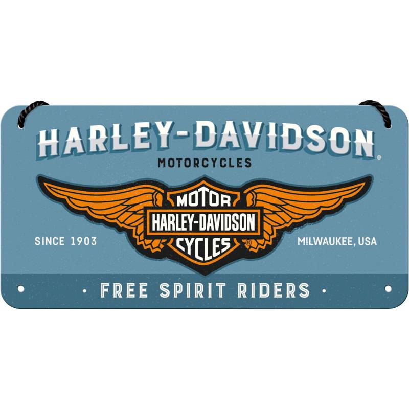 Nostalgic-Art Hängeschild 10 x 20 Harley-Davidson "Logo Blue" von Nostalgic-Art