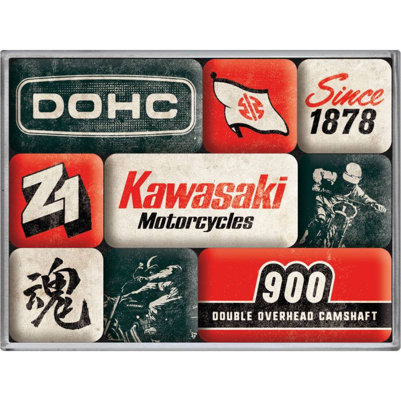 Nostalgic-Art Magnet-Set "Kawasaki - Motorcycles Since 1878" von Nostalgic-Art