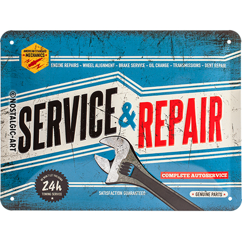 Nostalgic Art Retro Blechschild 15x20cm, Motiv "Service&Repair", 1 Stück von Nostalgic-Art