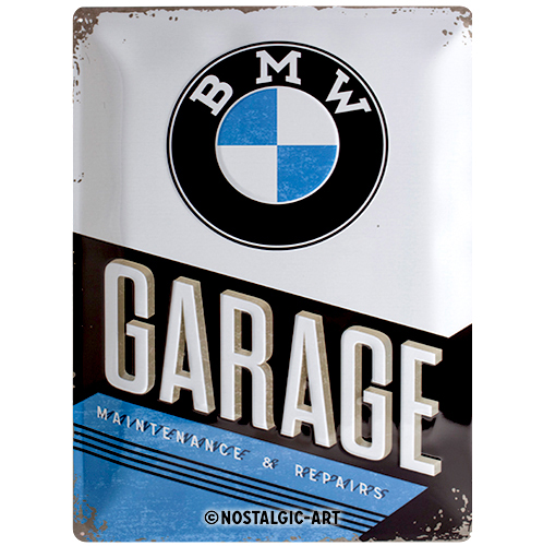 Nostalgic Art Retro Blechschild 30x40cm, Motiv "BMW - Garage", 1 Stück von Nostalgic-Art