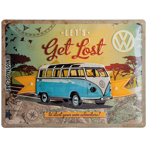 Nostalgic Art Retro Blechschild 30x40cm, Motiv "VW Bulli - Let´s get lost", 1 Stück von Nostalgic-Art