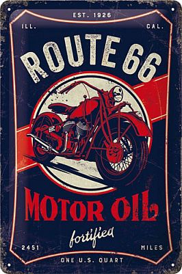 Nostalgic Art Route 66 Motor Oil, Blechschild - 30 cm x 20 cm von Nostalgic Art