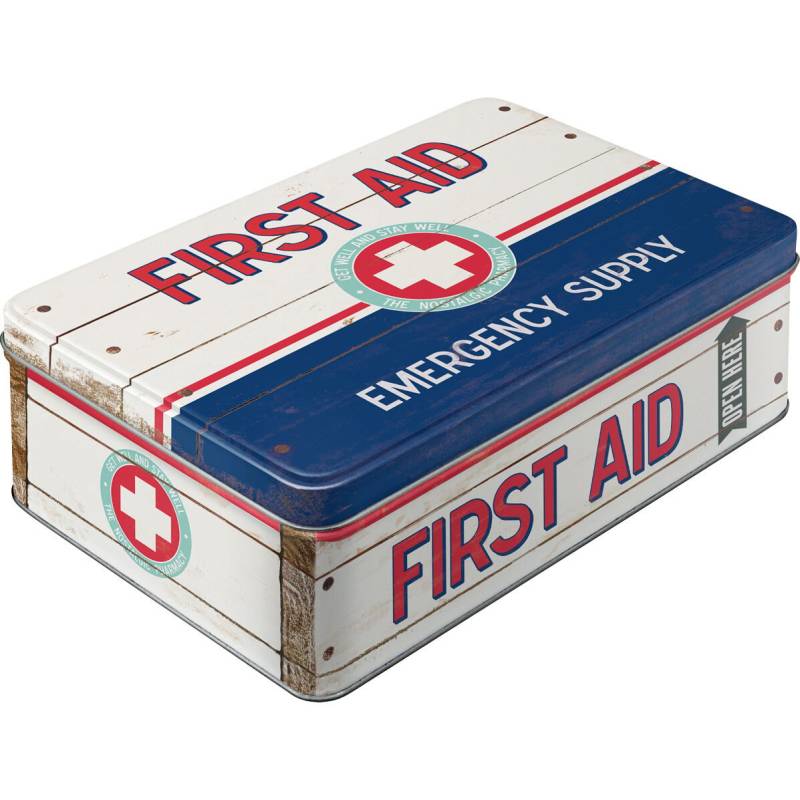 Nostalgic-Art Vorratsdose Flach First Aid Blue - Emergency Supply von Nostalgic-Art