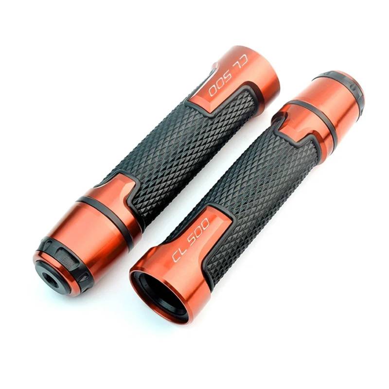 Novakui Motorrad Lenkergriffe Gasgriffe Für Hon&da CL500 2023 CNC Aluminium 7/8'' 22MM Motorräder Lenker Handgriffe Griff Bar(Orange) von Novakui