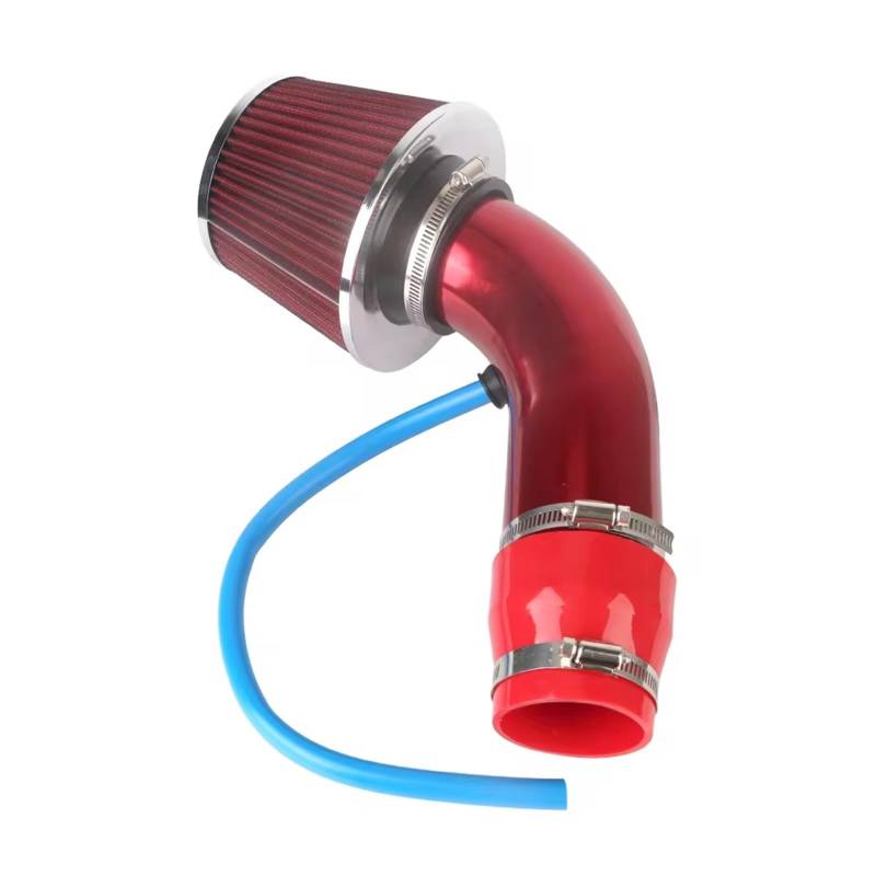 Kaltluftansaugschlauch Universal Aluminium Auto Cold Air Intake System 76mm/3 Zoll Mit Luftfilter Turbo Induktion Rohr Rohr Kit Auto Zubehör LuftAnsaug Lufteinlassrohr(Rot) von Nqimgv