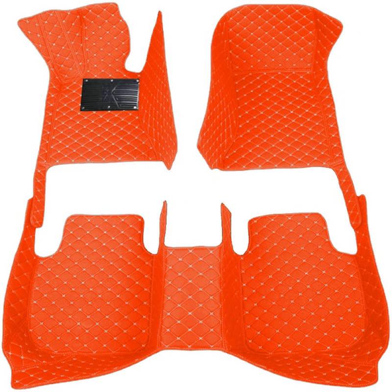 Nsgdda Anpassen Fußmatten Kompatibel für BMW Z4 Coupe/Roadster E85 E86 G29 E89(Bj. 2002-2023),PU-Leder Allwetter Auto Fussmatten Set (Orange) von Nsgdda