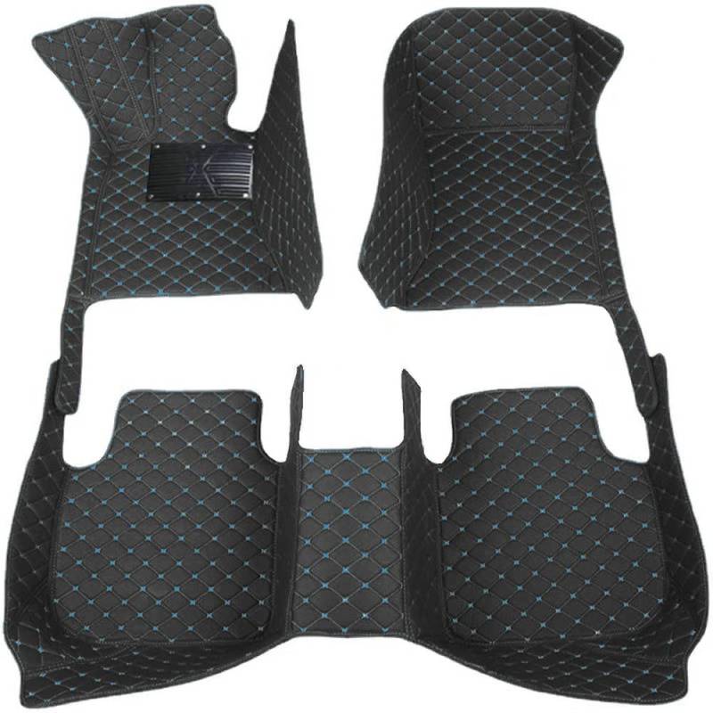 Nsgdda Anpassen Fußmatten Kompatibel für BMW Z4 Coupe/Roadster E85 E86 G29 E89(Bj. 2002-2023),PU-Leder Allwetter Auto Fussmatten Set (Schwarz Blau) von Nsgdda