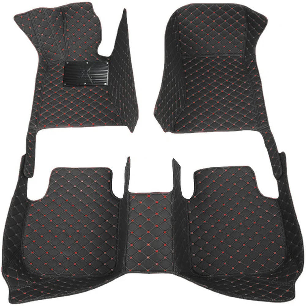 Nsgdda Anpassen Fußmatten Kompatibel für BMW Z4 Coupe/Roadster E85 E86 G29 E89(Bj. 2002-2023),PU-Leder Allwetter Auto Fussmatten Set (Schwarz Rot) von Nsgdda