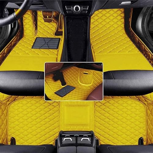 Nsgdda Nach Maß Auto Fußmatten Auto Matte Anpassbare 98% Auto Modell PU Leder voller bedeckter Schutz Advanced Performance Liners (Gelb) von Nsgdda