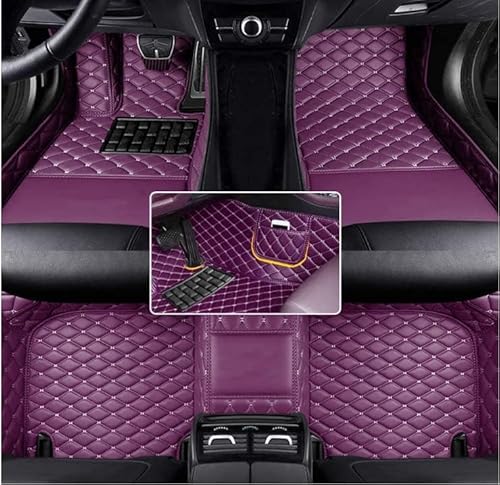 Nsgdda Nach Maß Auto Fußmatten Auto Matte Anpassbare 98% Auto Modell PU Leder voller bedeckter Schutz Advanced Performance Liners (Lila) von Nsgdda