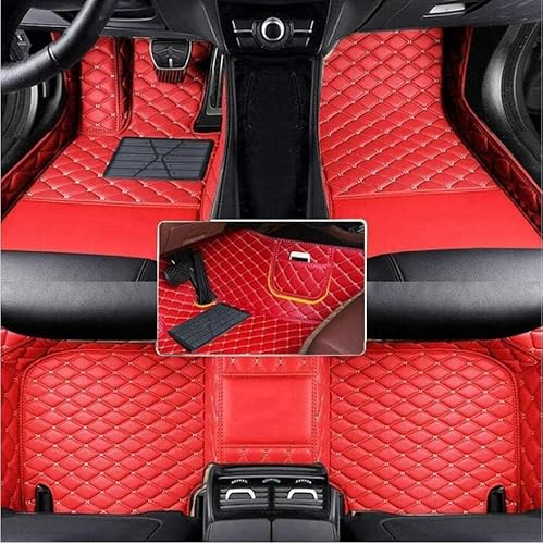 Nsgdda Nach Maß Auto Fußmatten Auto Matte Anpassbare 98% Auto Modell PU Leder voller bedeckter Schutz Advanced Performance Liners (Rot beige) von Nsgdda