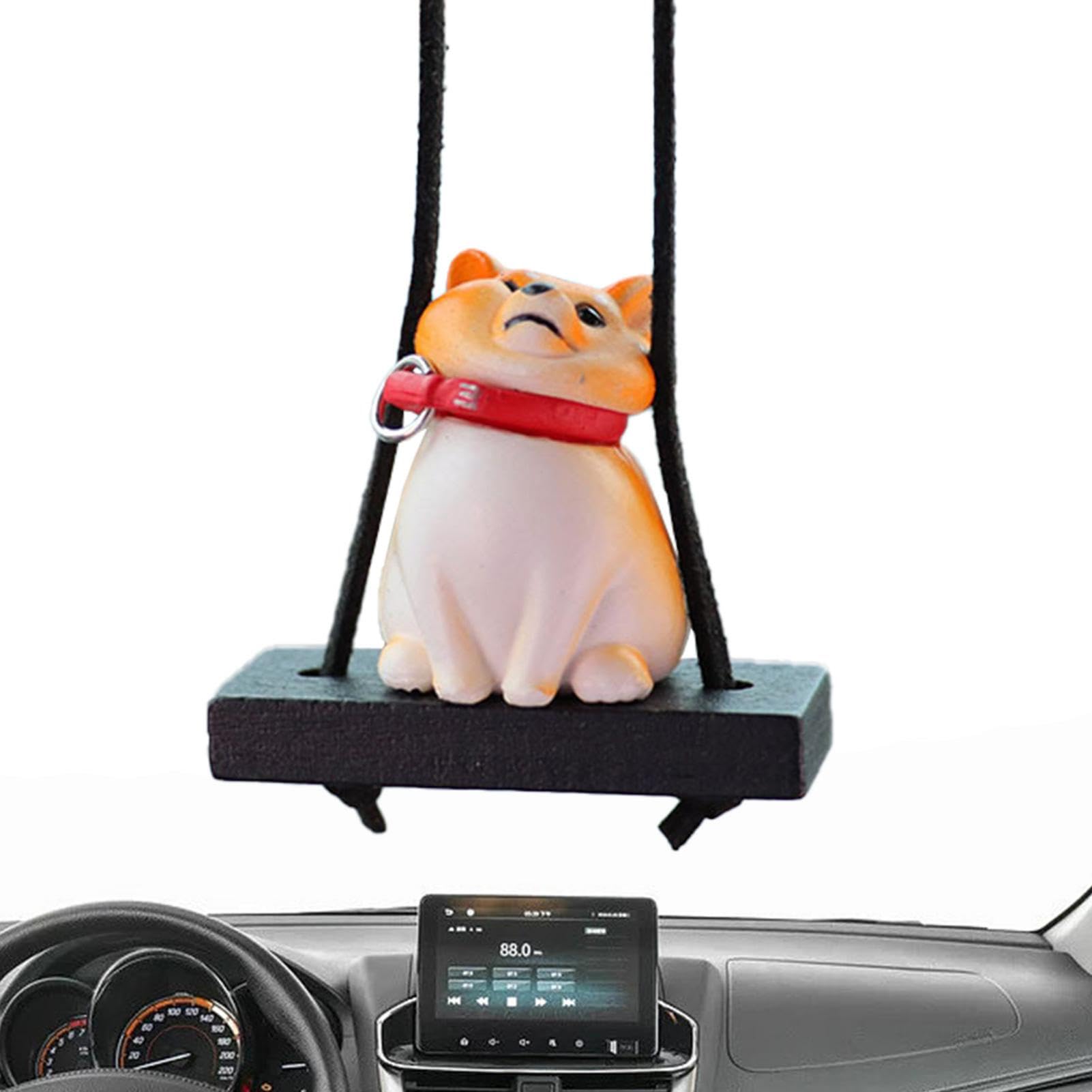 Nubamzy Hunde-Auto-Ornament, Hunde-Rückansicht-Dekor-Charm – Rückansicht-Charm, Rückansicht-Zubehör für Frauen, Teenager, Mädchen, Automobil-Dekorationen von Nubamzy