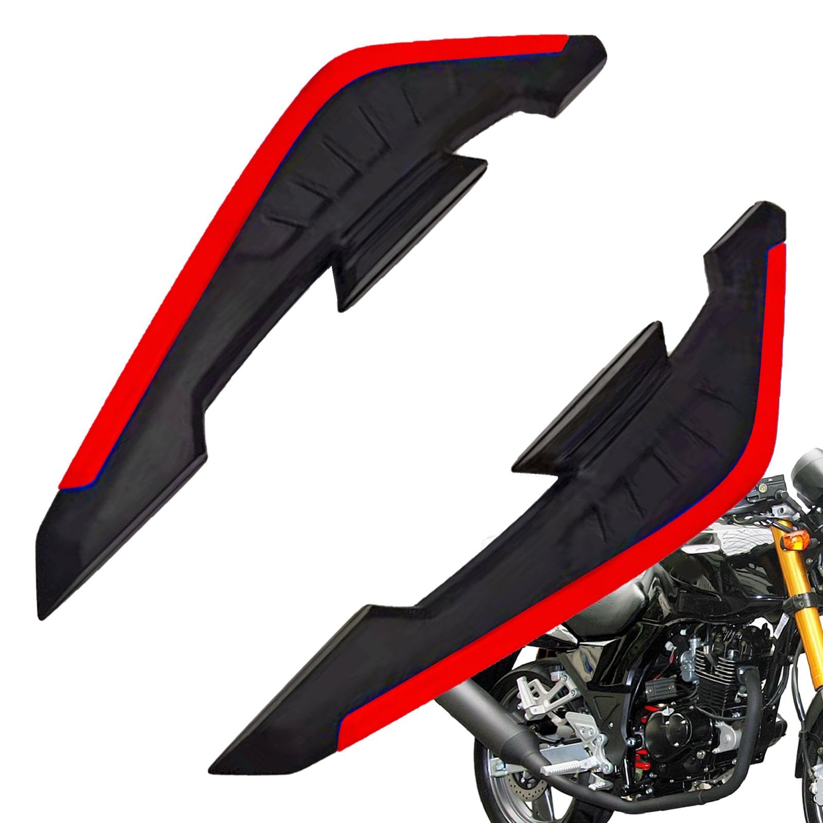 Nubamzy Motorrad Spoiler Flügel - Aerodynamische Dynamische Spoiler Flügel Trim Aufkleber - Frontseite Spoiler Flügel, Allwetter Luftabweiser Trim Aufkleber Dekorative Dynamische Flügel von Nubamzy