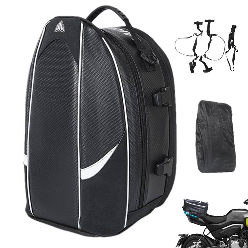 Nubamzy Motorrad Tankrucksack | Erweiterbarer Motorrad Rücksitz Rucksack | Wasserdichte Motorrad Satteltaschen Sitztasche für Weekender Reisen auf Motorrad von Nubamzy