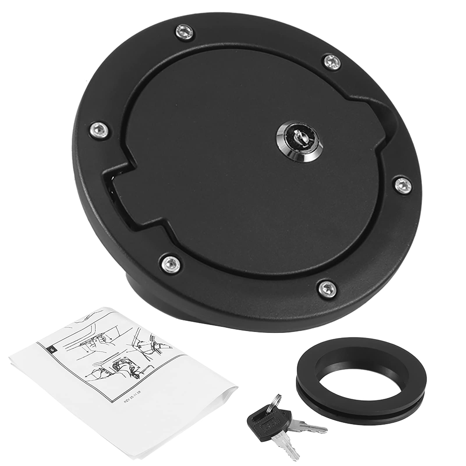 Nutriess Fuel Tank Cap mit Schloss fits je ep Wran Gler JK 2007-2017 Sichere Gasdeckelbedeckung für 2-türige und 4-türtige Typen Verbessert die Sicherheit und den Schutz der von NutriEss