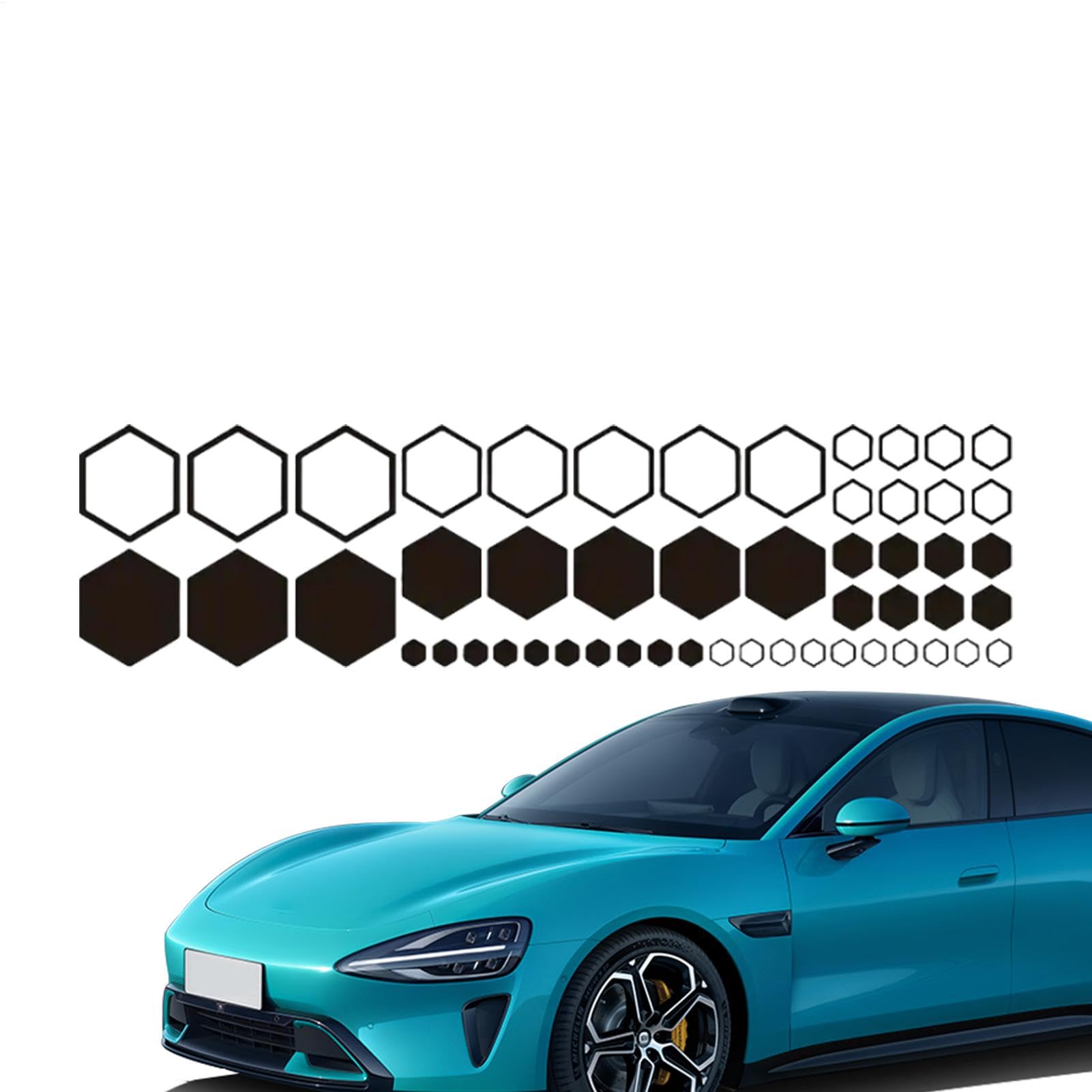 Nuyhadds Waben-Sechseck-Muster-Autoaufkleber,Waben-Autoaufkleber - Sechseckiger geometrischer Musteraufkleber | Wabengrafiken, sechseckiges geometrisches Muster, dekorative Wabenmuster-Autoaufkleber, von Nuyhadds