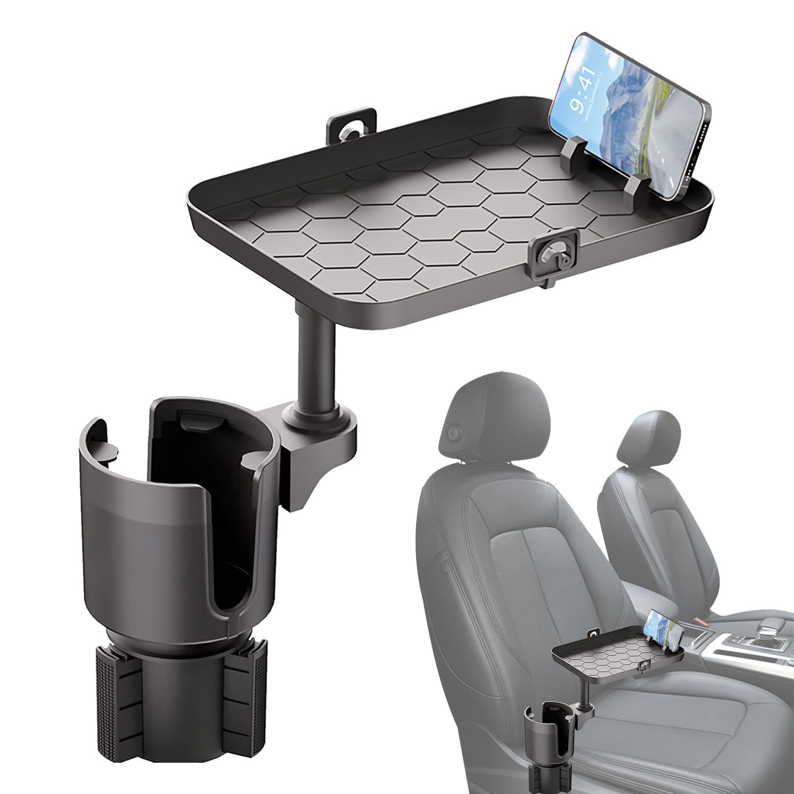 Cell Phone Holder, Cup Holder Expander, Car Table, Car Food Tray, Eating Tray, Car Interior Accessories, Multi-Function Car Organizer, Car Cup Holder Tray, Car Food Holder, von Nuyhgtr