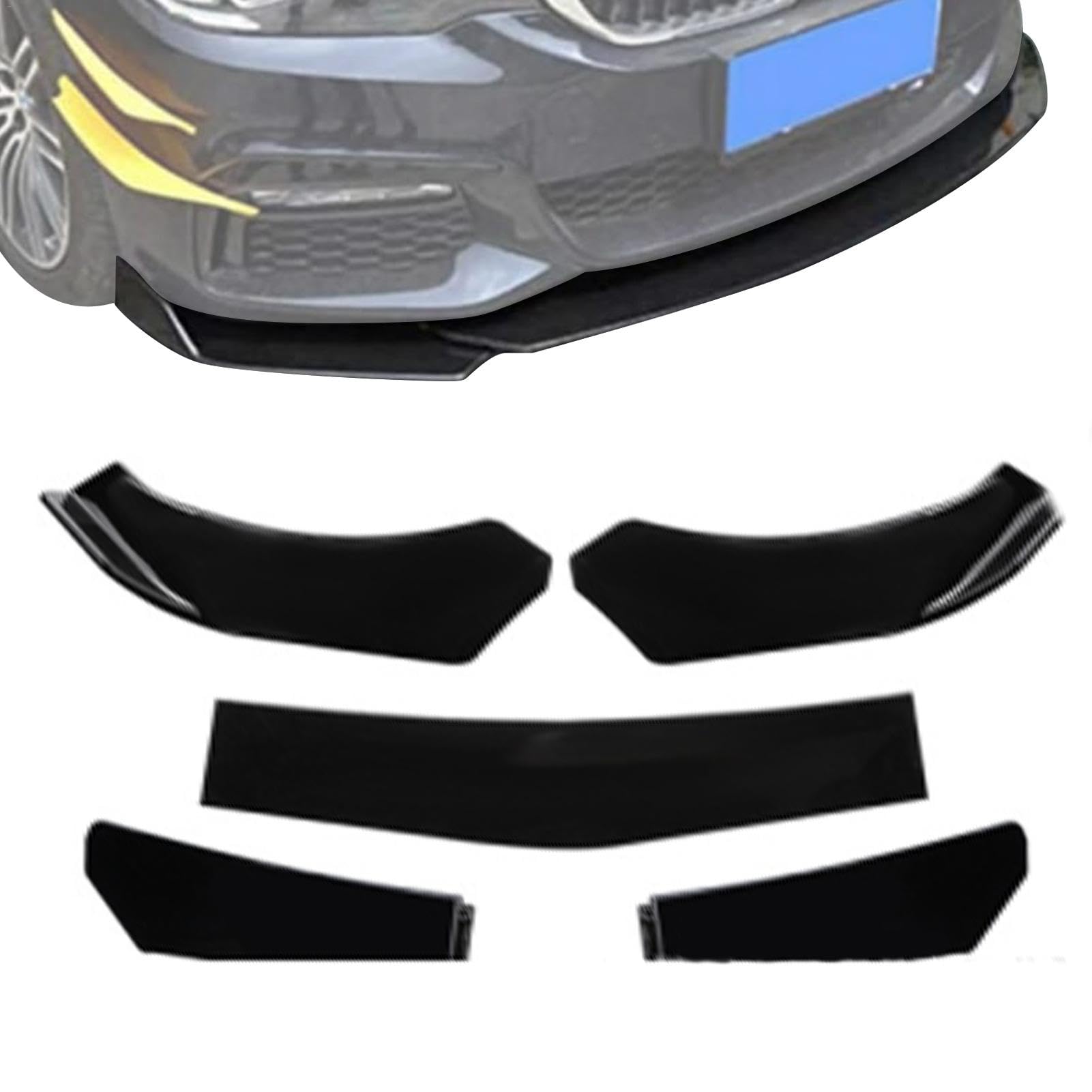 Front Lip Splitter, Adjustable Front Bumper Splitter, Front Bumper Lip Body Kit, Lightweight Front Body Shovel, Anti-Collision Front Splitter, Car Front Lip Spoiler, Adjustable Front Lip Spoiler von Nuyhgtr