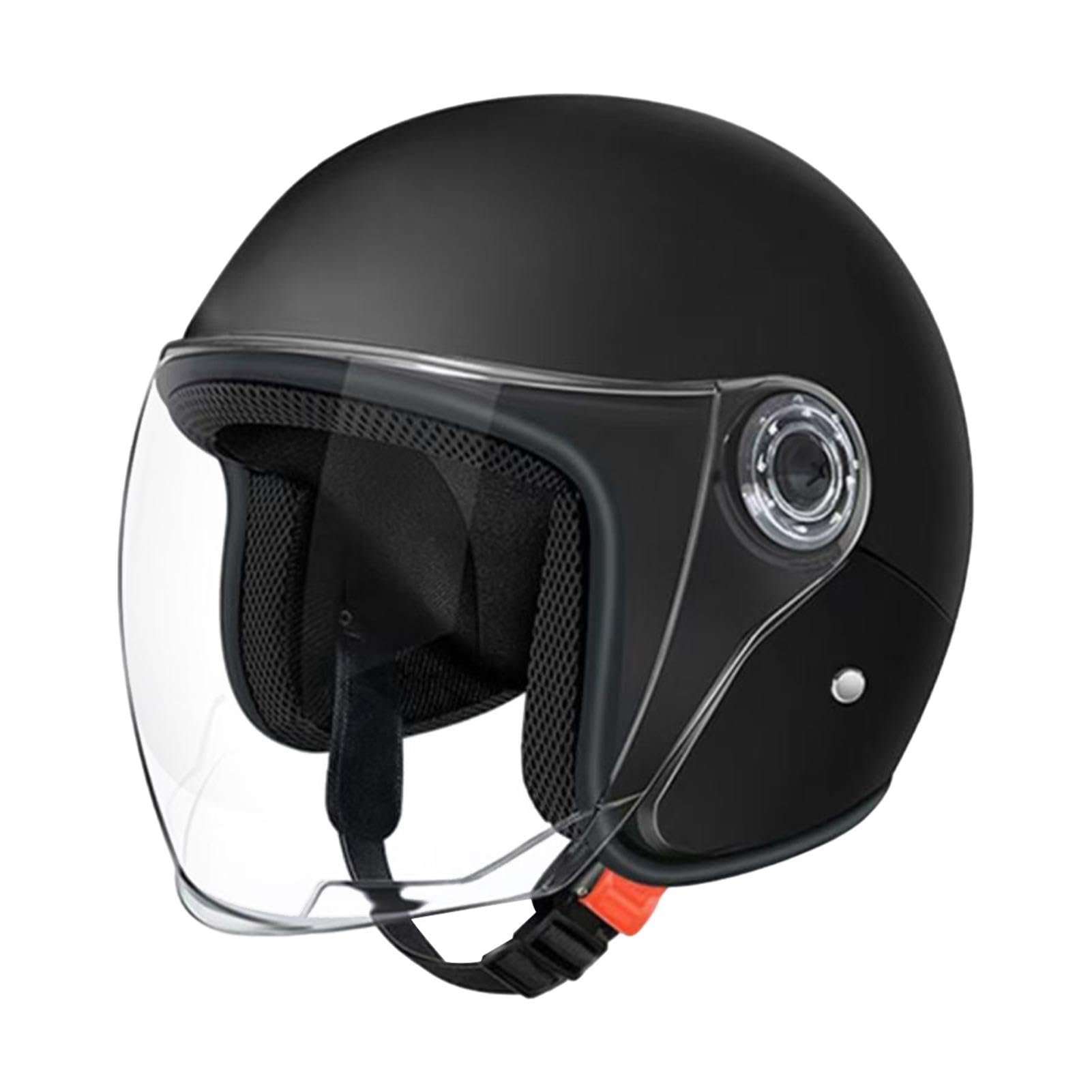 Halbhelm Für Motorräder, Retro-Motorradhelm, Vier-Jahreszeiten-Helm, Renn-Mopedhelm, Belüfteter Motorradhelm, Sonnenschutz-Motorradhelm Für Männer Und Frauen (Schwarz, Rosa, Grau) von Nuyhgtr