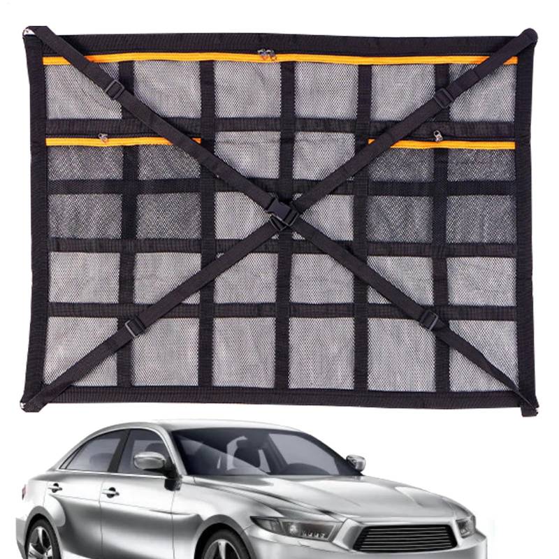 Car Ceiling Cargo Net, Automotive Overhead Mesh Netting, Space-Saving Interior Organizer for Road Trips, Fits Trucks, SUVs, Minivans,27.58x19.7 inches, Sturdy Design von Nuytghr